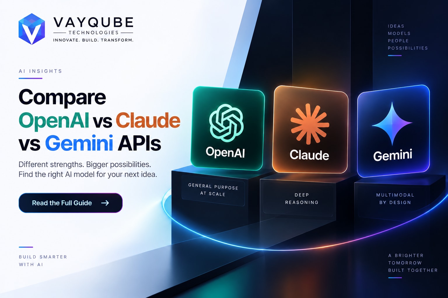 Compare OpenAI vs Claude vs Gemini APIs
